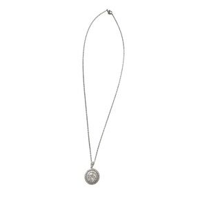 Double Halo Rhinestone Silver Tone 17” Necklace